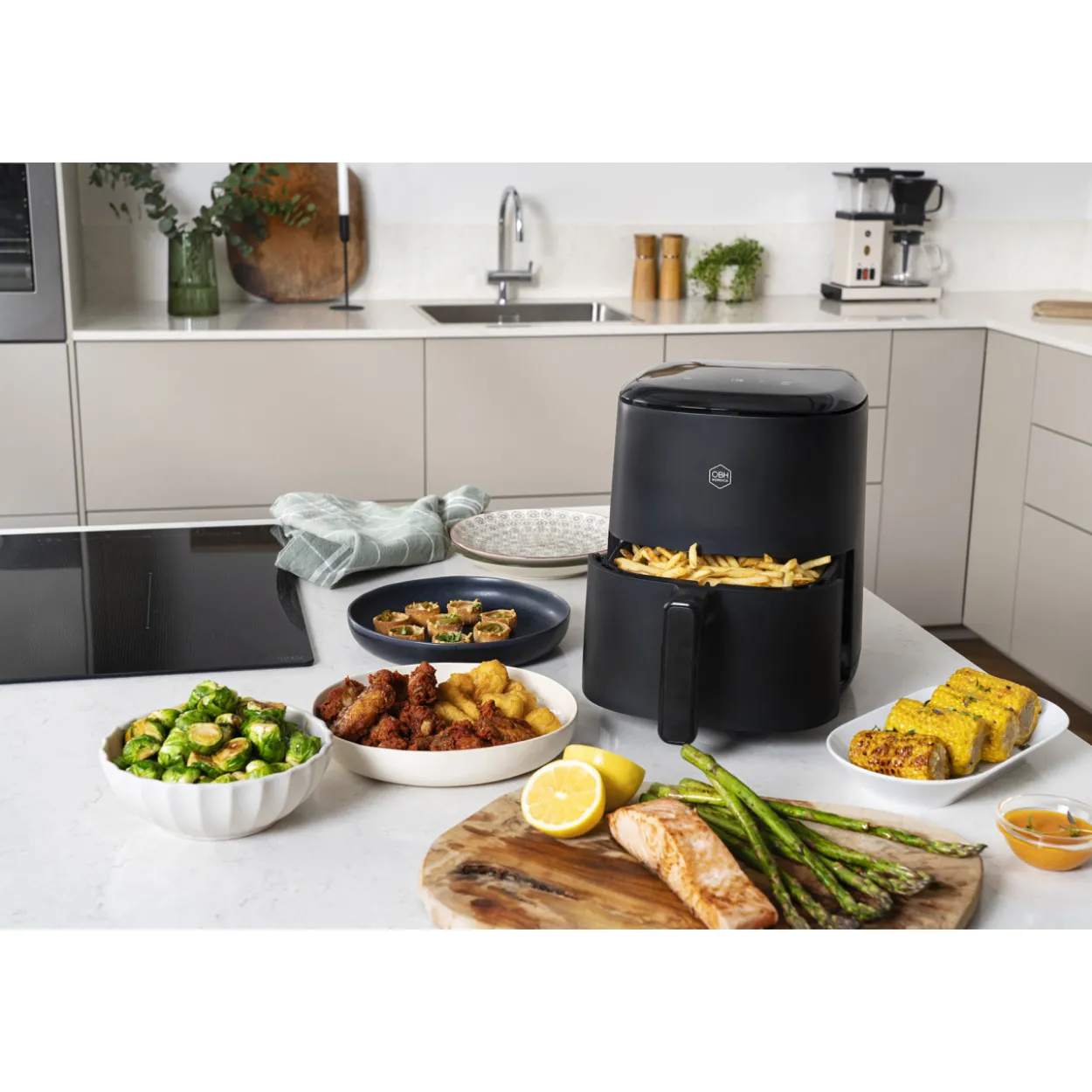 Air fryer OBH Nordica AG1458S0 Easy Fry Compact, digitaalinen, 3 l, musta