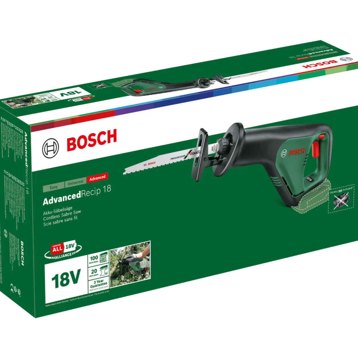 Akkupuukkosaha Bosch Advanced Recip 18 Solo