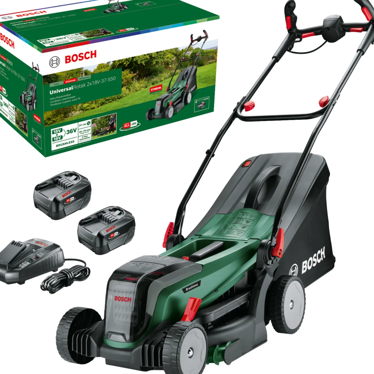 Akkuruohonleikkuri Bosch UniversalRotak 2x18V-37-550 2 x 4,0 Ah