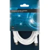 Antennikaapeli Energy+ Coax uros - Coax naaras 5 m, valkoinen