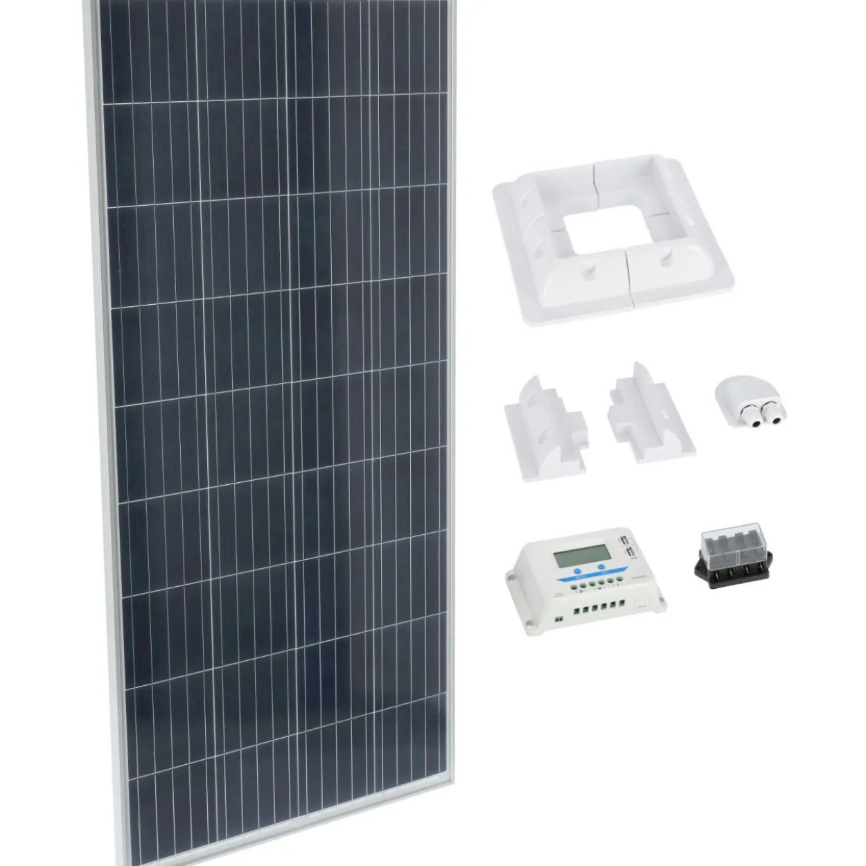 Aurinkopaneelisetti BrightSolar 160 W matkailuajoneuvoon