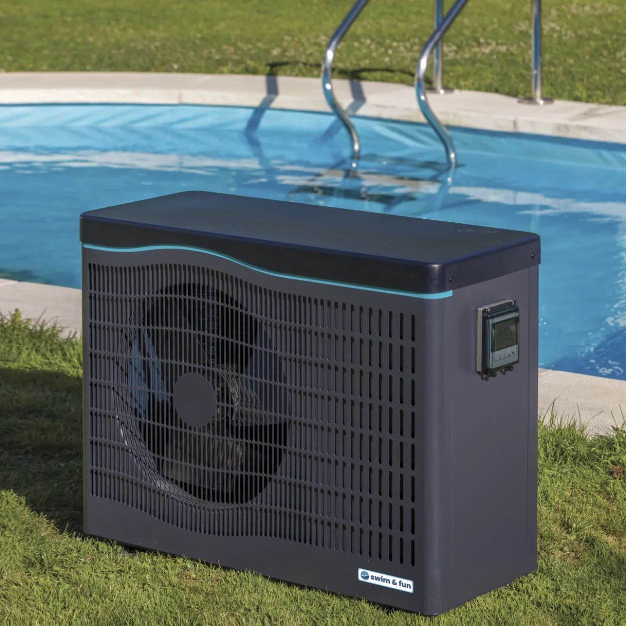Invertterilämpöpumppu Swim & Fun uima-altaalle 14, 15 kW Wi-Fi-ohjauksella