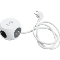 Jatkojohto Airam Cube 3-osaa Kyt. WC, 4USB, 3 m, 2 x USB-A, 2 x USB-C, puhelimen langaton lataus
