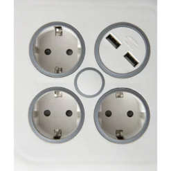 Jatkojohtokela Airam 3-osaa 2USB-A 7m 3X16A, 2USB 2,4A H05VV-F 3G1,5mm, IP20