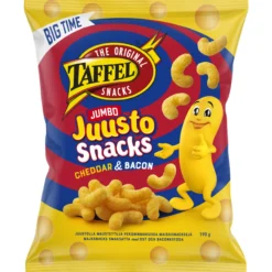 Juustosnacks Taffel 190 g Jumbojuusto Cheddar & Bacon