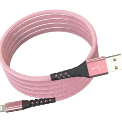 Kaapeli Mobia USB-A MFI punottu pinkki, 2 m