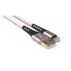 Kaapeli Mobia USB-A MFI punottu pinkki, 2 m