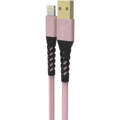 Kaapeli Mobia USB-A MFI punottu pinkki, 1 m