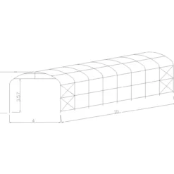 Kaaritalli Prohall 4 x 10 m, harmaa