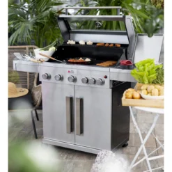 Kaasugrilli BBQ King Pro Series, 5 + 1 poltinta, lasi-ikkuna
