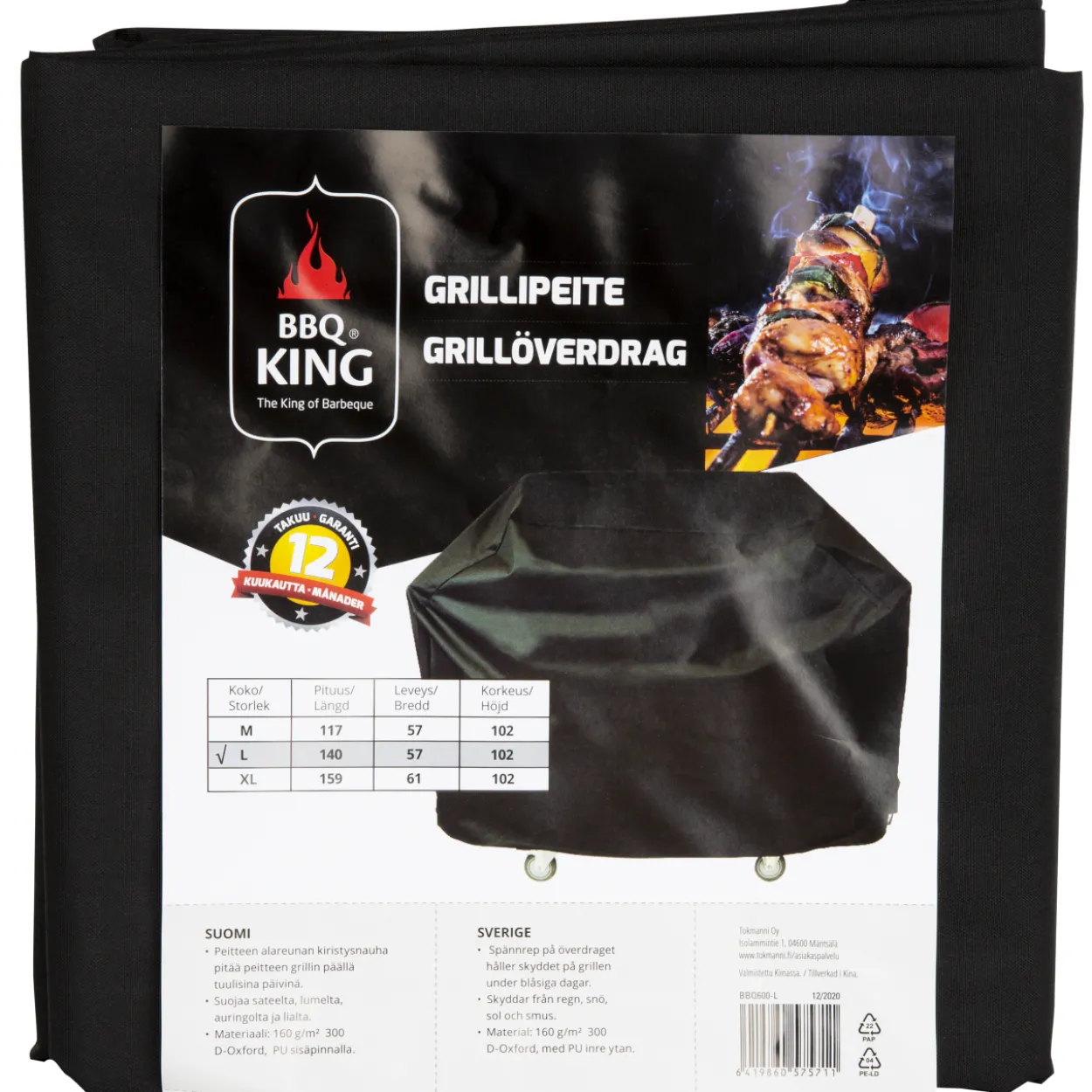 Kaasugrillin suojapeite BBQ King, koko L (140 x 57 x 102 cm)