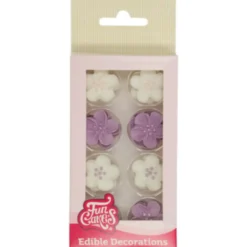 Kakkukoriste FunCakes 24 kpl kukkalajitelma violetti, syötävä