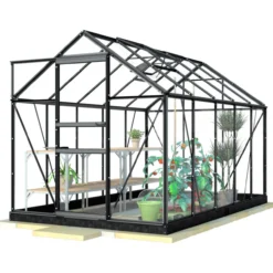 Kasvihuone Lykke Glass 6,2m2, musta