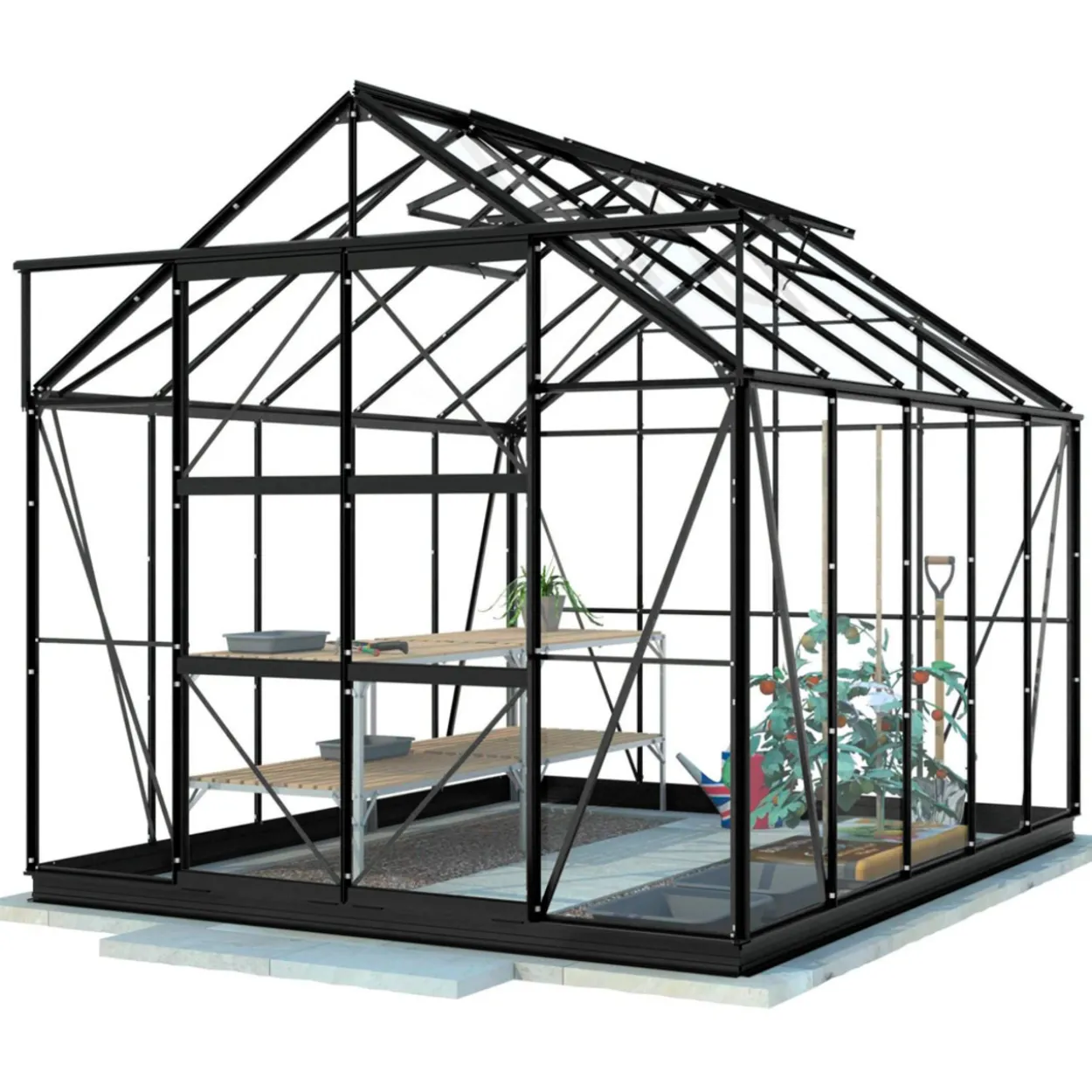 Kasvihuone Lykke Hybrid 8,2m2, musta
