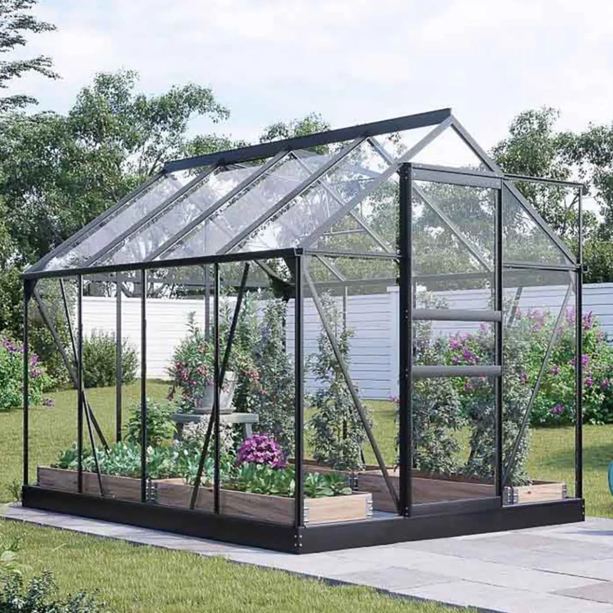 Kasvihuone Lykke Hybrid 5m2, musta