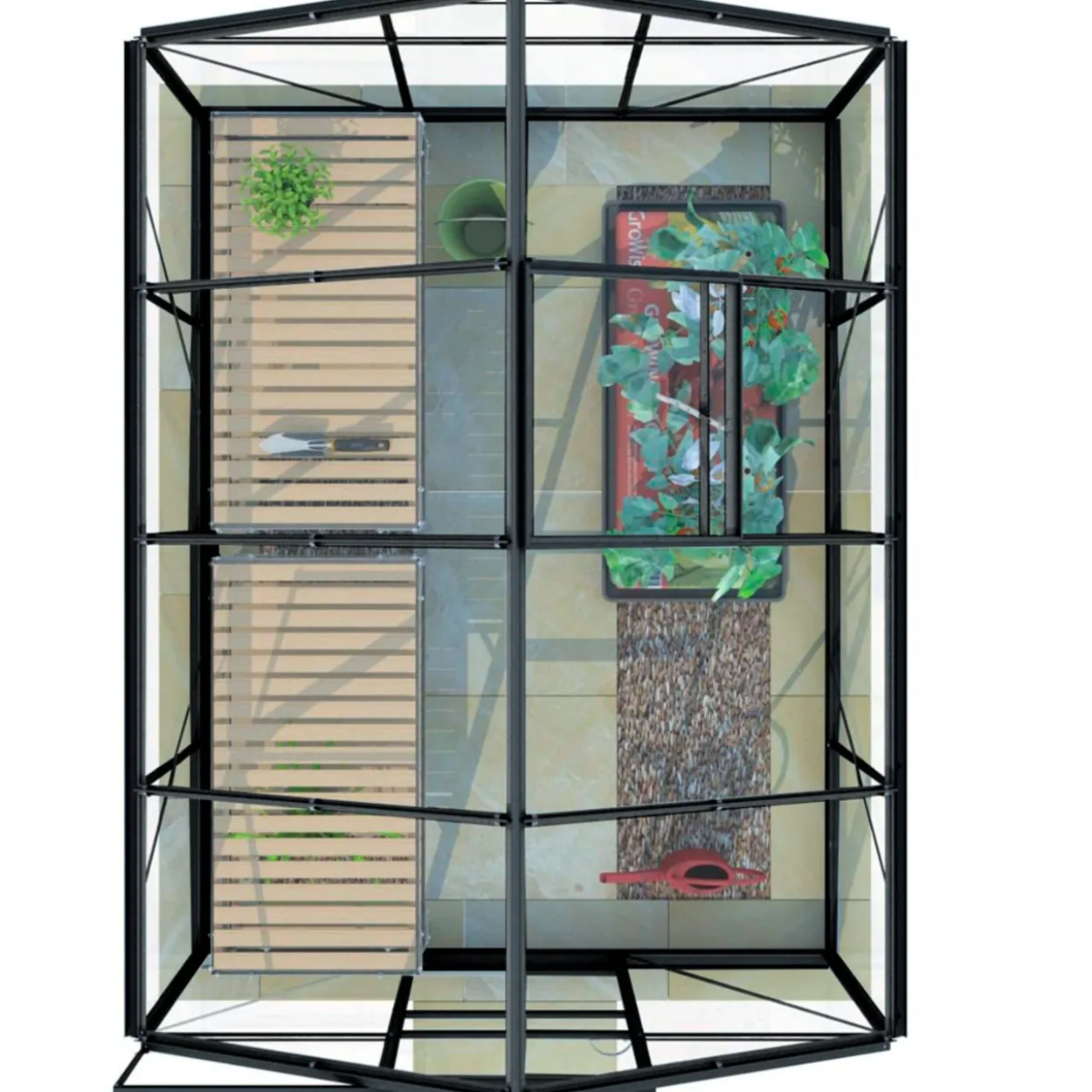 Kasvihuone Lykke Hybrid 5m2, musta