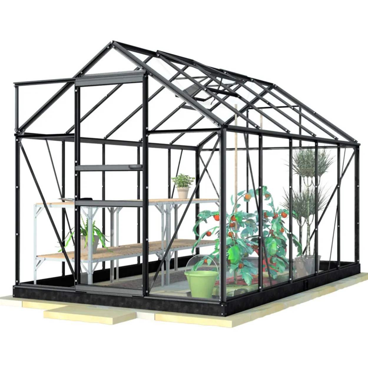 Kasvihuone Lykke PC 6,2m2, musta
