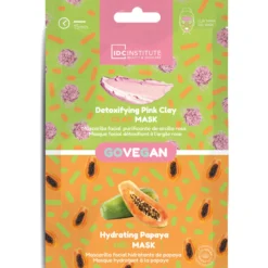 Kasvonaamiosetti IDC Institute 12 ml Go Vegan Pink Clay & Papaya