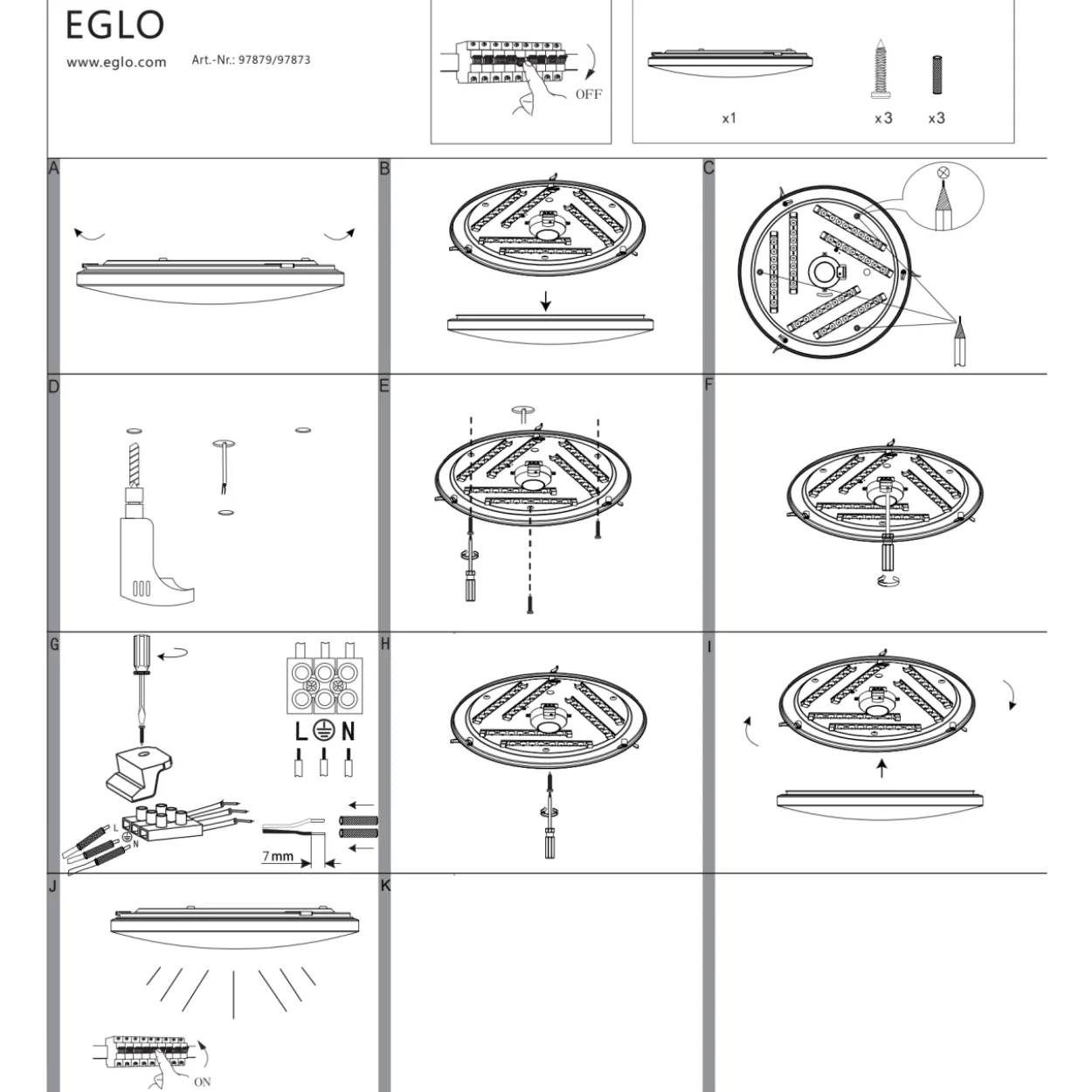 Kattovalaisin Eglo Frania 43 cm