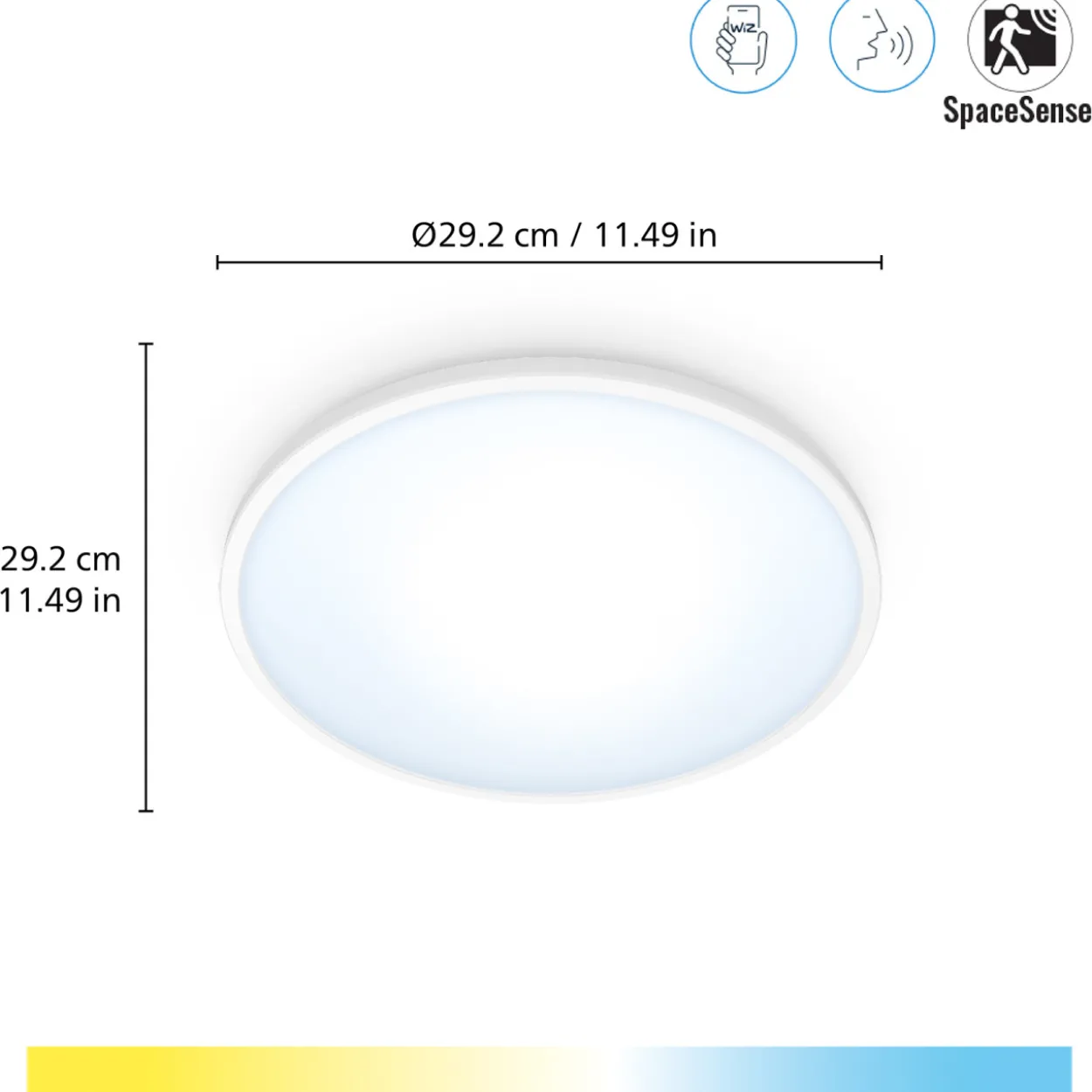 Kattovalaisin WiZ SuperSlim 16 W RD 27-65K TW, valkoinen