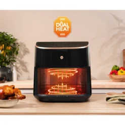 Kiertoilmakypsennin Wilfa Airfryer AFD-80SPLIT musta/ruusukulta