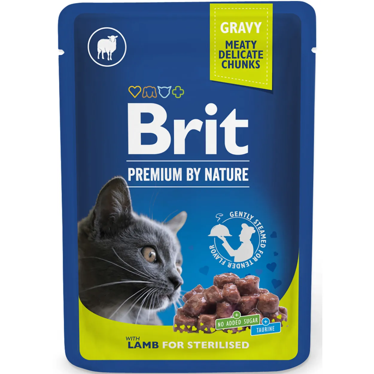 Kissanruoka Brit Premium 100 g lammasta kastikkeessa steriloiduille kissoille
