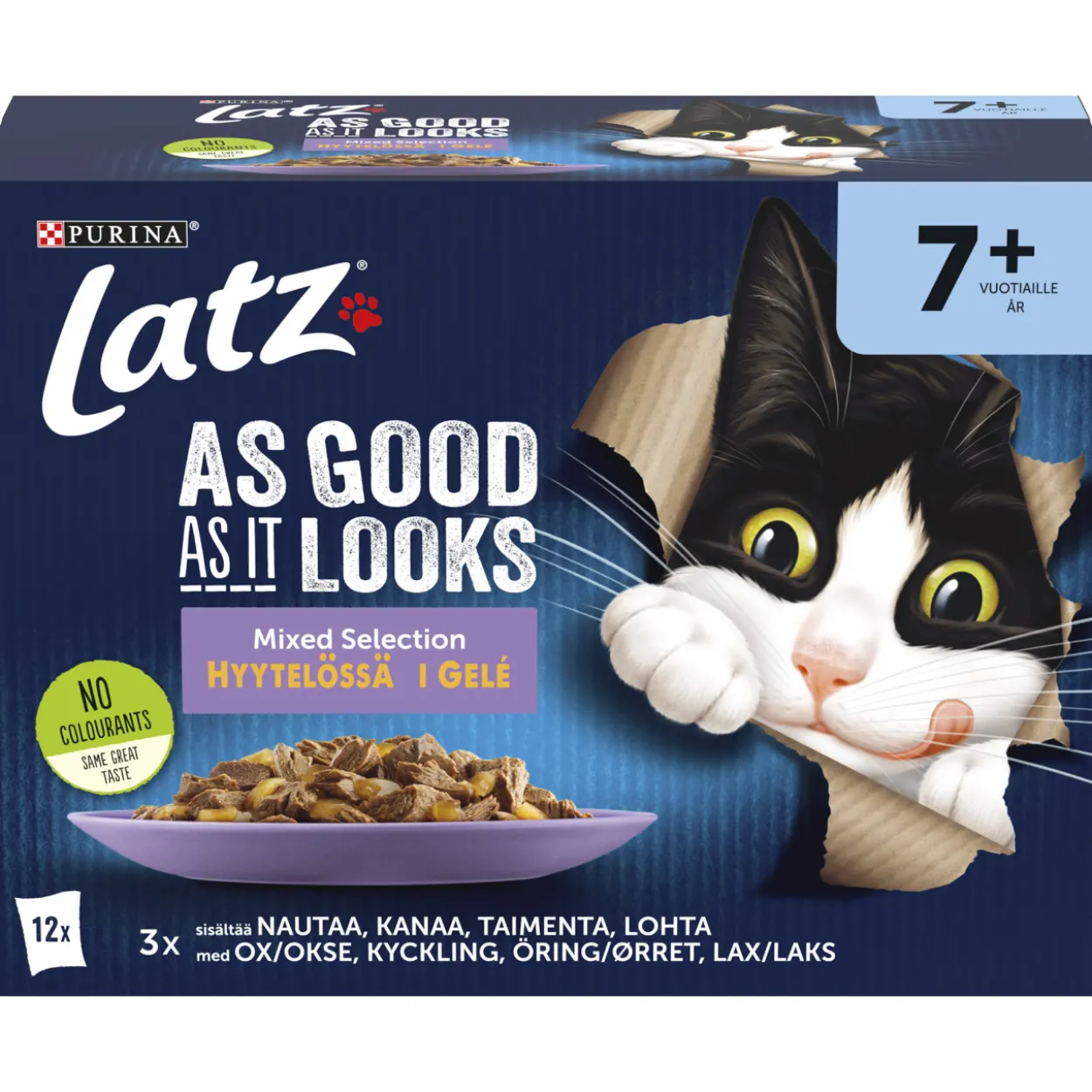 Kissanruoka Latz 12 x 85 g Agail Senior Mixed hyytelössä