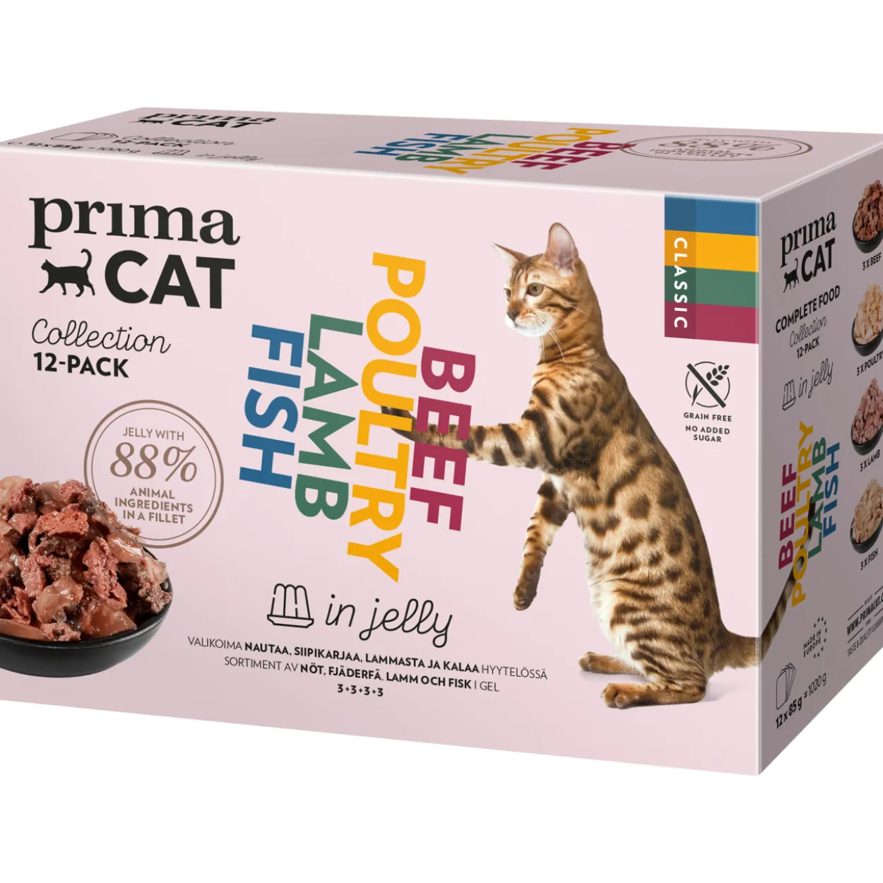 Kissanruoka PrimaCat Classic 12 x 85 g hyytelölajitelma