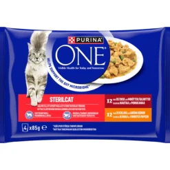 Kissanruoka Purina One 4 x 85 g Sterilcat Minifileet kastikkeessa nauta, kana & kasvis