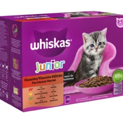 Kissanruoka Whiskas 12 x 85 g Junior Perinteiset Ateriat
