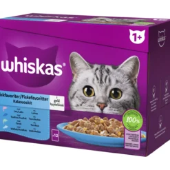 Kissanruoka Whiskas 12 x 85 g 1+ Kalasuosikit hyytelössä