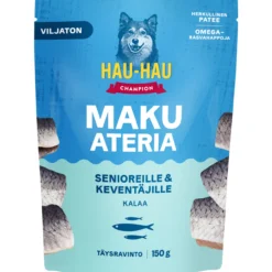Koiranruoka Hau-Hau 150 g Makuateria senioreille & keventäjille kalaa