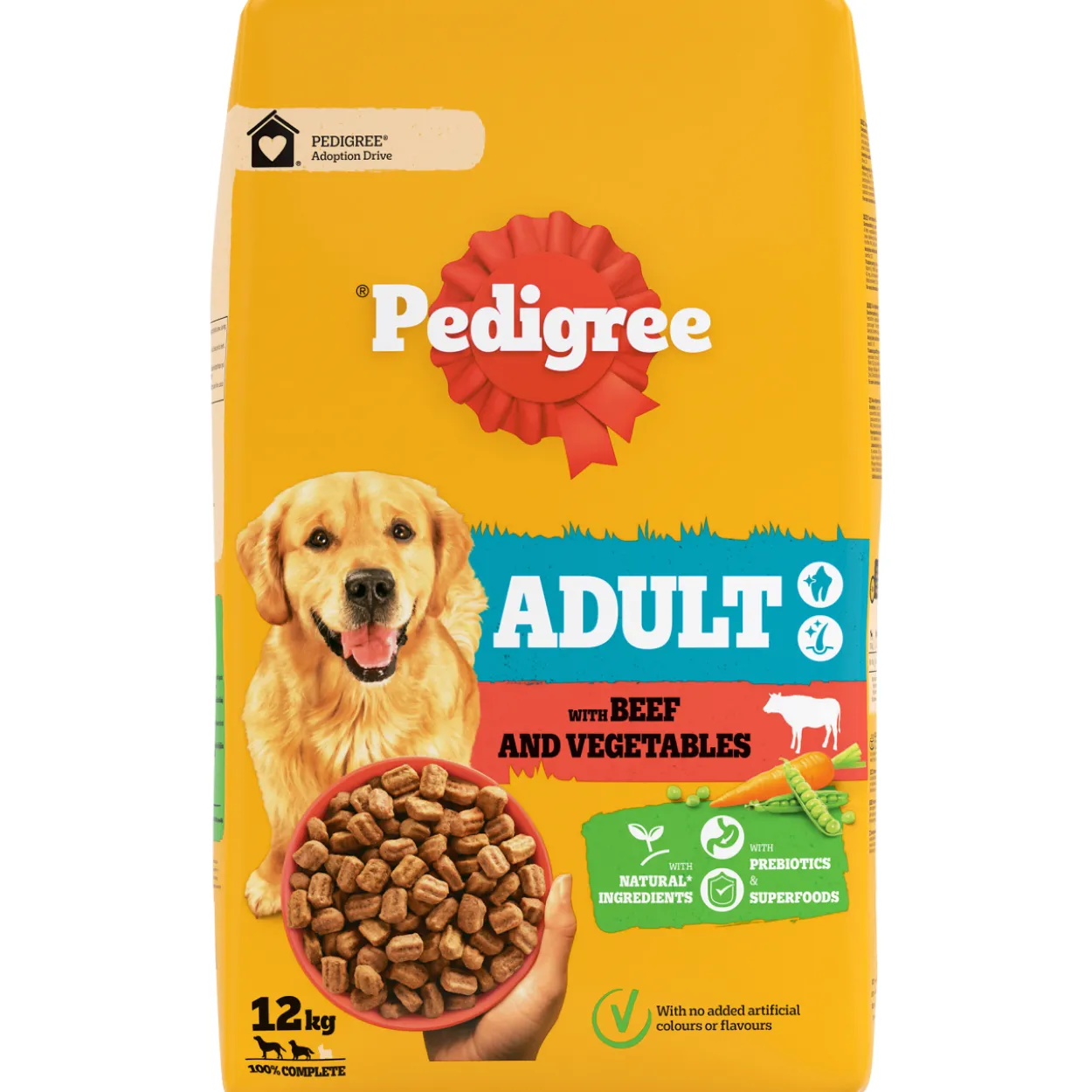 Koiranruoka Pedigree 12 kg Adult härkää ja kasviksia