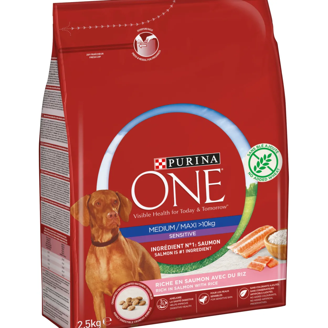 Koiranruoka Purina One 2,5 kg Medium / Maxi Sensitive lohi & riisi