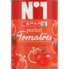 Kokonaiset kuoritut tomaatit SPAR 400 g