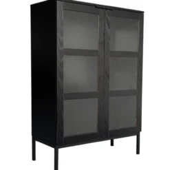 Korkea lasiovikaappi Tenstar 80 x 40 x 120 cm Siera musta