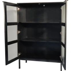 Korkea lasiovikaappi Tenstar 80 x 40 x 120 cm Siera musta