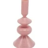 Kynttilänjalka Miny 8,5 x 8,5 x 17 cm pinkki lasia