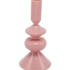 Kynttilänjalka Miny 8,5 x 8,5 x 17 cm pinkki lasia