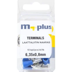 Laattaliitin naaras 6,35 x 0,8 mm, sininen