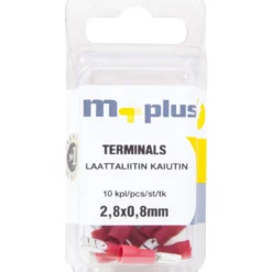 Laattaliitin 2,8 0 x 0,8 mm punainen, 10 kpl