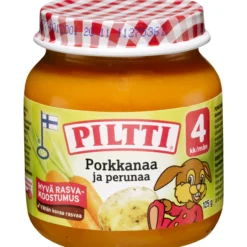 Lastenateria Piltti 125 g Porkkanaa ja perunaa 4 kk