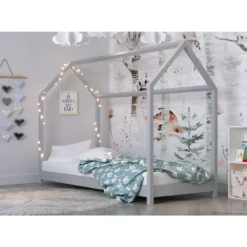 Lastensänky katoksella Kocot Kids Bella harmaa
