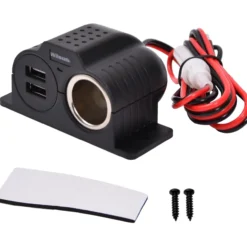 Latausportti kahdella USB-paikalla ja tupakansytyttimellä 12/24 DCV 3.4A