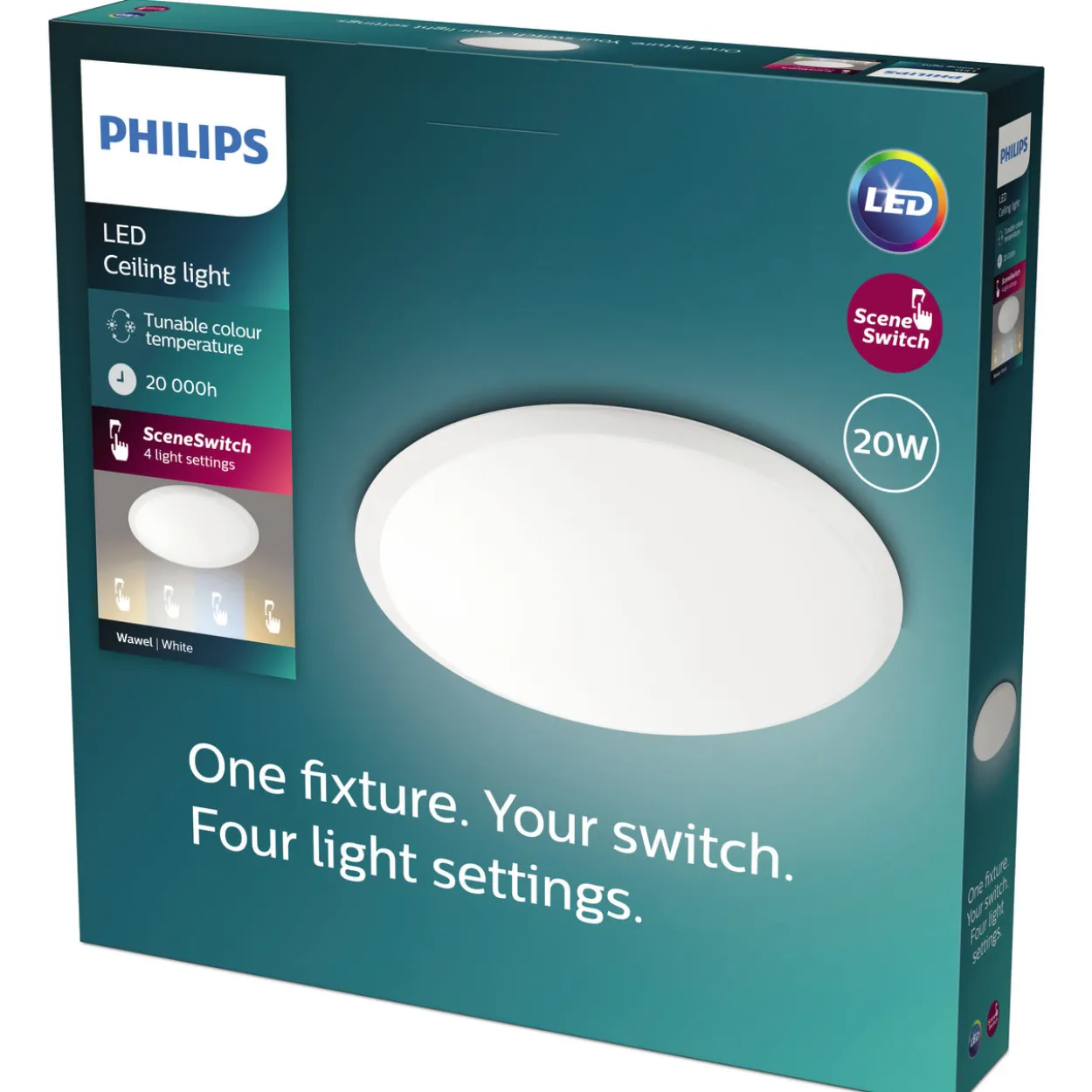 LED-kattovalaisin Philips Wawel 20 W säädettävä