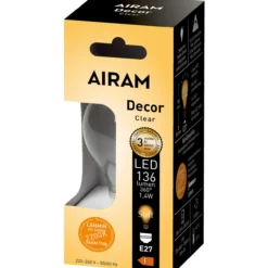 LED-lamppu Airam DECFG A60 822 136lm E27 FIL