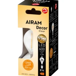 LED-lamppu Airam DECFG P45 822 400lm E14 FIL DIM
