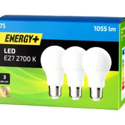 LED-lamppu 1055 lm A60 E27 3 kpl 2700K