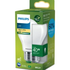LED-lamppu Philips Ultra Efficient 40 W E27 2700 K huurrettu
