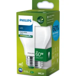 LED-lamppu Philips Ultra Efficient 60 W E27 4000 K huurrettu